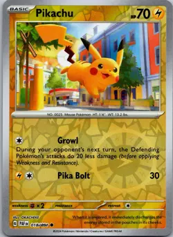 Pikachu - Reverse Holo - Paldean Fates 018/091 Okacheke Pokemon 151 Card NM - Image 1