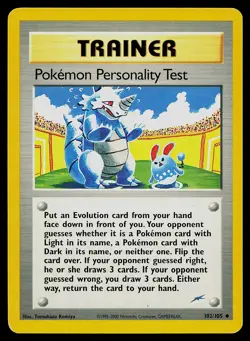 Pokemon Card Neo Destiny Pokemon Personality Test 102/105 Uncommon - Image 1