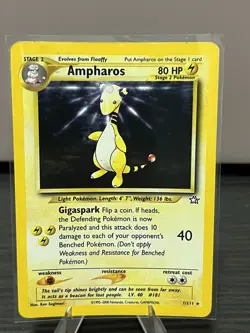 Pokemon TCG Lot of 2 Neo Genesis Ampharos 11/111, Skarmory 13/111 Holo MP/HP/DMG - Image 3