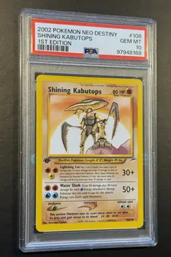 PSA 10 Shining Kabutops Neo Destiny First Edition 1st Holo Pokemon Gem Mint - Image 1
