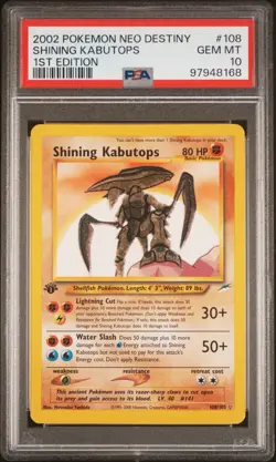 PSA 10 Shining Kabutops Neo Destiny First Edition 1st Holo Pokemon Gem Mint - Image 2