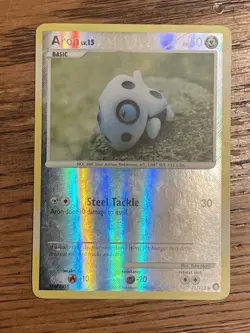 Pokemon TCG Card 2007 Mysterious Treasures - Aron 71/123 Reverse Holo - Image 1