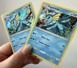Pokemon TCG Vaporeon S&M Hidden Fates 18/68 Holo Rare Card NM x1 - Image 1