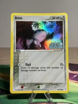 Aron 44/100 Ex Crystal Guardians Reverse Holo Stamped 2006 Foil Pokemon Card LP - Image 1