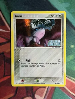 Aron 44/100 Ex Crystal Guardians Reverse Holo Stamped 2006 Foil Pokemon Card LP - Image 2