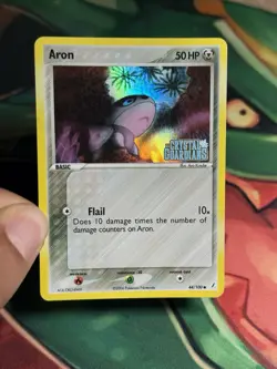 Aron 44/100 Ex Crystal Guardians Reverse Holo Stamped 2006 Foil Pokemon Card LP - Image 3