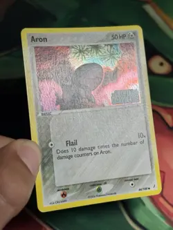 Aron 44/100 Ex Crystal Guardians Reverse Holo Stamped 2006 Foil Pokemon Card LP - Image 4