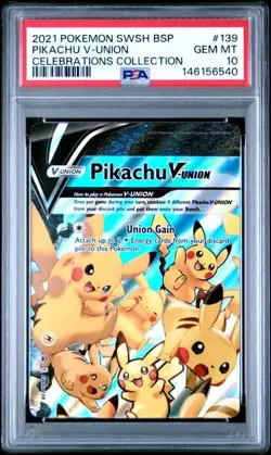 2021 Pokemon Celebrations Pikachu V-Union PSA 10 Sequential 4 Card Set SWSH - Image 2