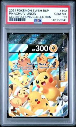2021 Pokemon Celebrations Pikachu V-Union PSA 10 Sequential 4 Card Set SWSH - Image 3