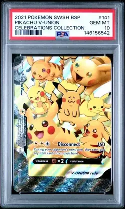 2021 Pokemon Celebrations Pikachu V-Union PSA 10 Sequential 4 Card Set SWSH - Image 4