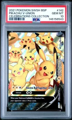 2021 Pokemon Celebrations Pikachu V-Union PSA 10 Sequential 4 Card Set SWSH - Image 5