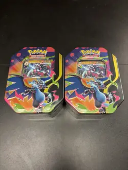 2x Pokemon TCG Mega Charizard X ex Tins | Lot of 2 New/Sealed - Image 1