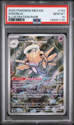 2025 POKEMON MEG EN-MEGA EVOLUTION ILLUSTRATION RARE #144 SHEDINJA PSA 10 - Image 1