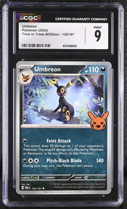 Pokemon English Umbreon #130/197 2024 Trick or Trade BOOster CGC 9 (FREE S&H) - Image 1
