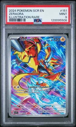 2024 Pokemon Stellar Crown Zeraora #151 Illustration Rare 151/142 PSA 9 MINT - Image 1