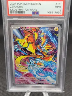 Pokemon Zeraora PSA 9 151/142 Sv07: Stellar Crown Illustration Rare Holo English - Image 1