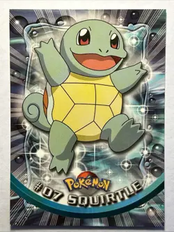 1999 Polemon Card TOPPS - #07 Squirtle - Series 1 Blue Logo Unlimited Vintage NM - Image 1