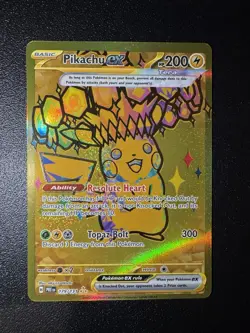 Pokemon TCG Prismatic Evolutions Pikachu EX Gold Hyper Rare 179/131 NM CARD - Image 1