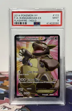 PSA 9 Pokemon Card Kangaskhan EX Full Art 103/106 Flashfire MINT - Image 1