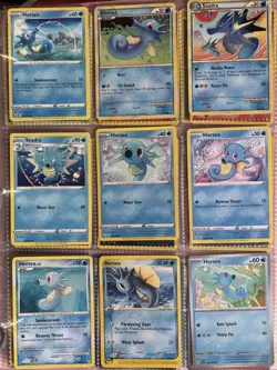 Pokemon Card Species Set Lot - 9x Unique Cards / Horsea Family - Image 1