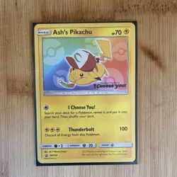 Pokemon TCG Ash's Pikachu SM108 Promo Regular English Card 2017 - Image 1