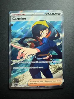 Pokemon TCG Carmine Full Art Trainer Twilight Masquerade Ultra Rare Holo Card NM - Image 1