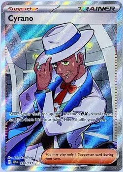 Cyrano SECRET RARE 230/191 FULL ART Pokemon Card TCG 2024 S&V Surging Sparks NM+ - Image 1