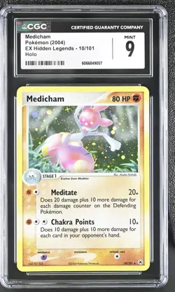 CGC 9 MINT Medicham 2004 EX Hidden Legends 10/101 Holo Pokemon Card - Image 1