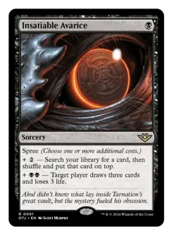 1x MTG Insatiable Avarice - OTJ Rare Tutor! NM Mint - Image 1