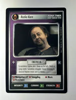 Star Trek CCG 1E DS9 RAZKA KARN Rare Card NEVER PLAYED Decipher STCCG - Image 1