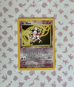 Mr. Mime 1st Edition 6/64 Jungle Set Holofoil Rare Holo Pokemon Card WOTC - NM - Image 1