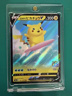 Surfing Pikachu V RR 021/028 S8a 25th Anniversary Pokemon Card Japanese Mint - Image 1