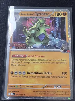 Team Rockets Tyranitar Destined Rivals Pre Release Promo Card 096/182 NM - Image 3