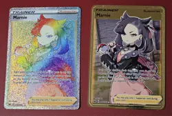 Marnie Pokemon 2020 - #200/202 Full Art Trainer - Holo + Gold Metal Card Set - Image 5