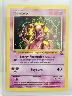 1999-2000 Mewtwo 14 Pokemon WOTC Black Star Mewtwo Strikes Back Promo - Image 1