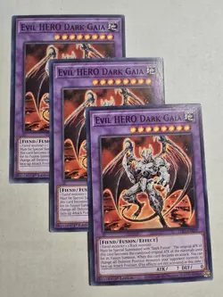 Yugioh! x3 Evil Hero Dark Gaia LDS3-EN029 Common 1st Ed 3x Yu-gi-oh! - Image 1