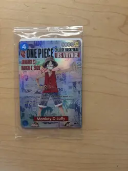 Bandai One Piece CCG Monkey.D.Luffy P-055 US Voyage Promo Holo Card English - Image 1