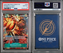 PSA 10 MONKEY D. LUFFY 2025 ONE PIECE PRB02 ALTERNATE ART 005 PARALLEL GEM MINT - Image 3
