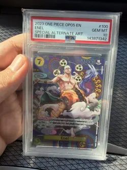 One Piece OP05-100 SP Enel English Alt Art PSA 10 Awakening Of The New Era 2023 - Image 1