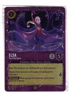 Disney Lorcana Glimmer Foil Promo Elsa The Fifth Spirit EN-5 Sealed MINT Promo - Image 1