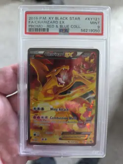 PSA 9 MINT Charizard EX XY121 Black Star Promo FULL ART HOLO PROMO Pokemon Card - Image 1