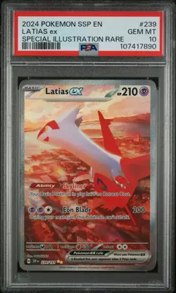 Pokemon Latias EX TCG Surging Sparks Card 239/191 PSA 10 Gem Mint - Image 1