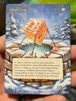 x4 Mana Vault MTG Magic Gathering Hand Painted Borderless Altered Season Art 🐠 - Image 3