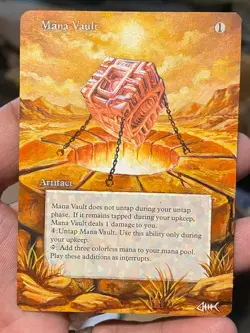 x4 Mana Vault MTG Magic Gathering Hand Painted Borderless Altered Season Art 🐠 - Image 4