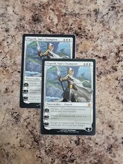 2x MTG Elspeth, Sun's Champion Theros NM 9/249 Planeswalker X2 & Emblem - Image 1