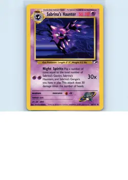 Pokemon tcg Gym Heroes Sabrina's Haunter Lightly played - Image 1