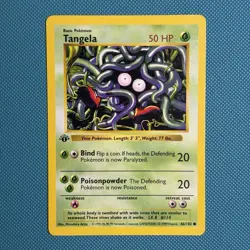 Pokemon Vintage 1st Edition Tangela 066/102 Base Set (Shadowless) Wotc 1999 - Image 1