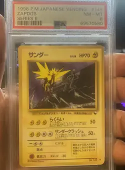 1998 POKEMON JPN VENDING SERIES II #145 ZAPDOS PSA 8 - Image 1