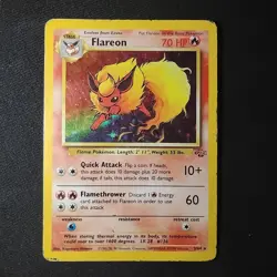 Pokemon TCG Flareon Jungle 3/64 Unlimited Holo Rare MP - Image 1