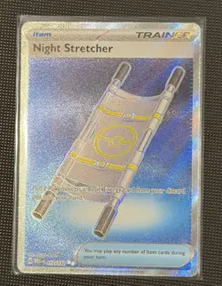 Pokemon Night Stretcher 173/132 Me01: Mega Evolution Trainer Full Art Holo - Image 1